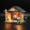 Miniature avec des Meubles De Maison De Poupée, 3D Maison Poupee Bois Kit avec Meubles Et Musique, Lumière LED, Salle Créativ