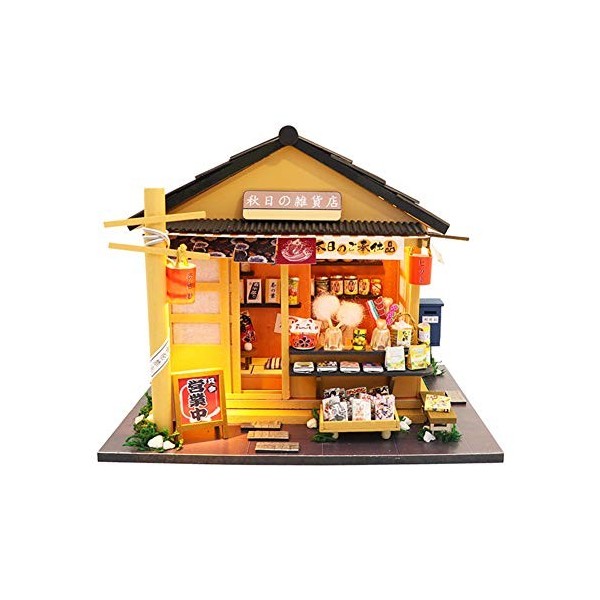 3D Maison Poupee Bois Kit avec Meubles Et Musique, Miniature avec des Meubles De Maison De Poupée, Lumière LED, Salle Créativ