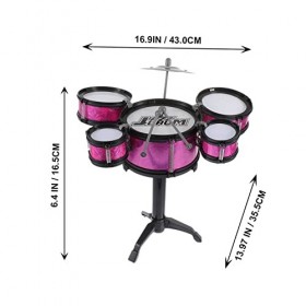 Kit batterie pour enfants : batterie jazz 5 tambours avec tabouret Mini Band Rock Instruments de musique Jouet cadeau pour dé