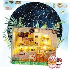 Toyvian Maison Modèle Bricolage Maison Maison De Poupée en Bois Maison Miniature Mini Maison Suite