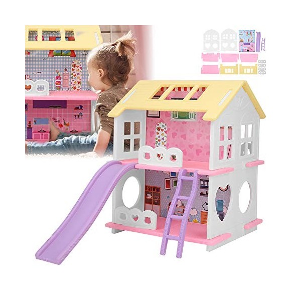 Jouets de maison de poupée, jouet de maison de poupée en plastique, beau spécial intéressant pour les enfants enfants A house