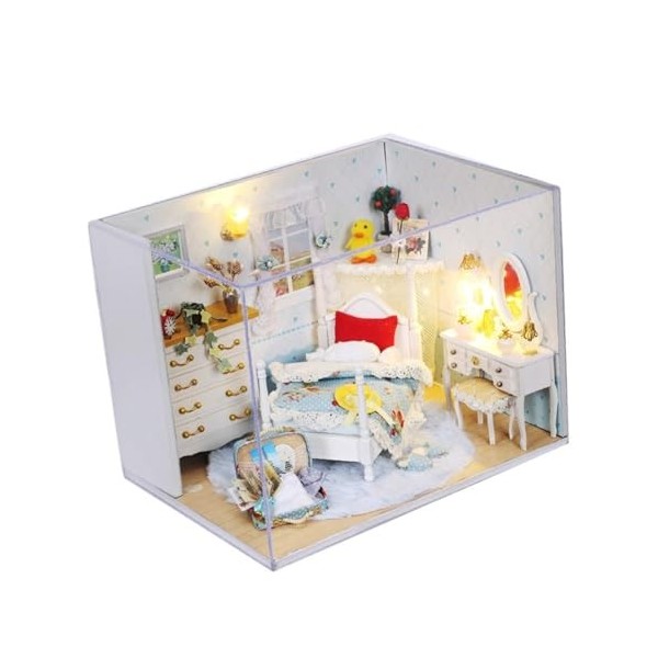 Toyvian Maison De Poupée Bricolage Maison en Bois Modèle De Maison en Bois Mini Maison Kits Mini Mini Maison Petit Et Frais F