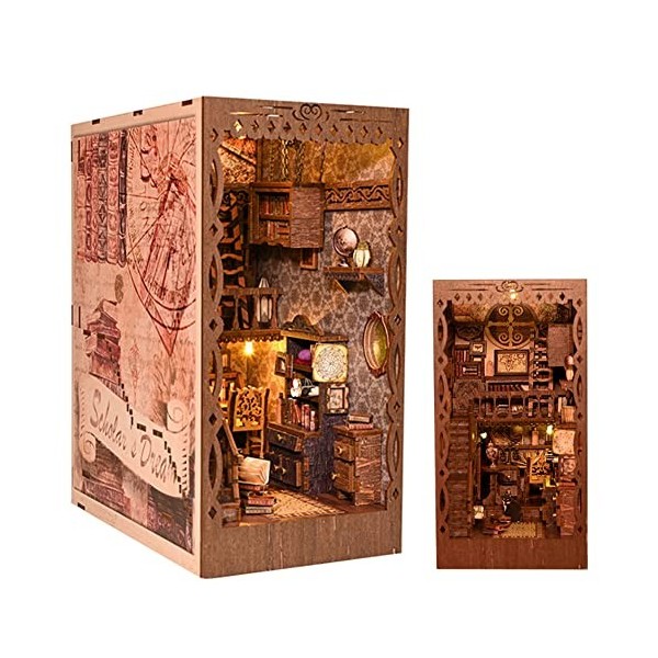 TOPBSFARNY Kit de coin de livre à faire soi-même, pour maison de poupée, bibliothèque, décoration, serre-livres - Kit de cons