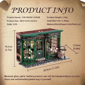 Fsolis Kit de maison de poupée en bois à faire soi-même, échelle 1/24 avec meubles et housse de protection contre la poussièr