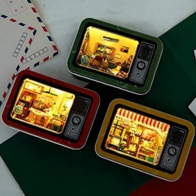 Boîte en fer blanc faite à la main sur le thème des souvenirs denfance, boîte miniature en étain pour maison de poupée, kit 