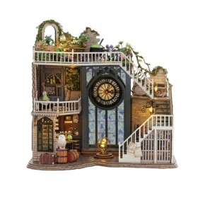 predolo Maison de poupée Miniature en Bois, Kits de Maison de poupée, modèle de Construction rétro européen pour Enfants, Ado