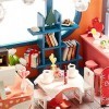 Molinter DIY Maison de poupée Miniature Maison de Noël Maison de poupée DIY avec kit LED Anniversaire