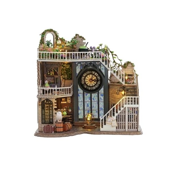 Perfeclan Maison de poupée Miniature en Bois, Maison créative en Bois avec Ornements décoratifs, Kits de Maison de poupée pou