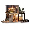 Zwinner Kit de Maison de poupée, Maison de poupée Miniature Assemblée intéressante écologique avec des Meubles pour la Maison