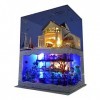 XLZSP Kit de maison de poupée miniature avec meubles 3D en bois maison miniature avec LED Kit maison de poupée miniature pour