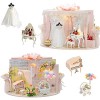 Kit de maison de poupée miniature en bois 3D pour mariage - Décoration de maison de poupée avec meubles - Cadeau créatif pour