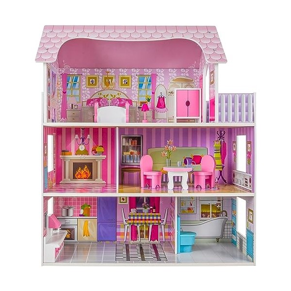 Maison de poupée en bois accessoires meubles villa poupée fille jouet 22018