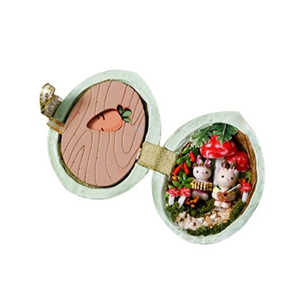 Ocobudbxw Bricolage Maison de poupée Meubles en Bois Miniatures Maison de poupée boîte théâtre idée Cadeaux dart