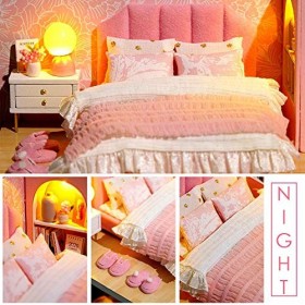 Quitd Maison de poupée en trois dimensions à assembler soi-même - Maison miniature avec mouvement musical - Cadeau de vacance