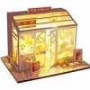 Kit de Maison De Poupée Bricolage, Shop Series Maison de poupées avec lumières LED Kit de maison de poupée miniature Boutique