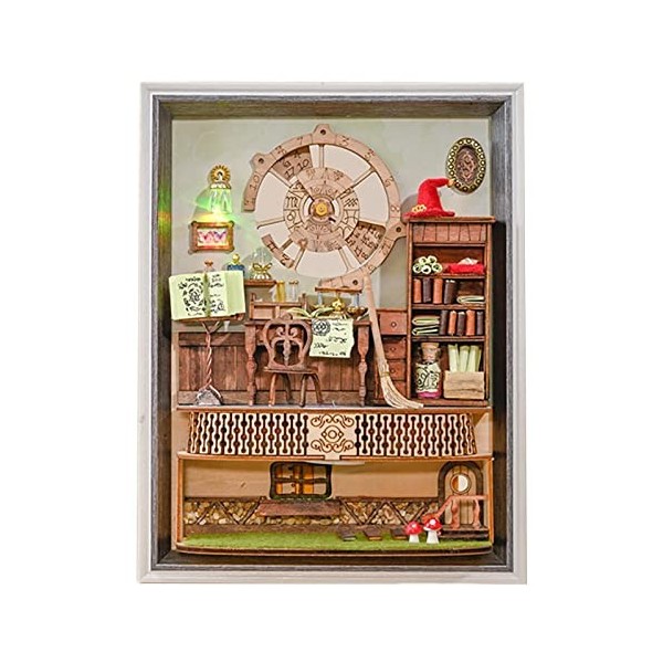 Hongjingda maison poupée DIY | Cadre photo romantique type maison poupée Miniature DIY Kit maison - Chaud DawnDIY Magic World