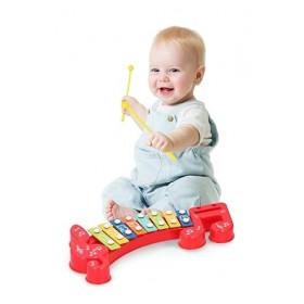 Lets Play Xylophone - 2 maillets - 8 Touches numérotées - Rouge