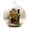 Ongoion Maison en Bois Bricolage, kit de Maison Bricolage Miniature Fait à la Main Assemblage de Cadeau de Bricolage Parfait 