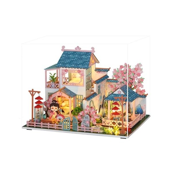 Kit de meubles de maison de poupée miniature en bois à construire avec lumière LED pour adultes - Excellent cadeau dannivers