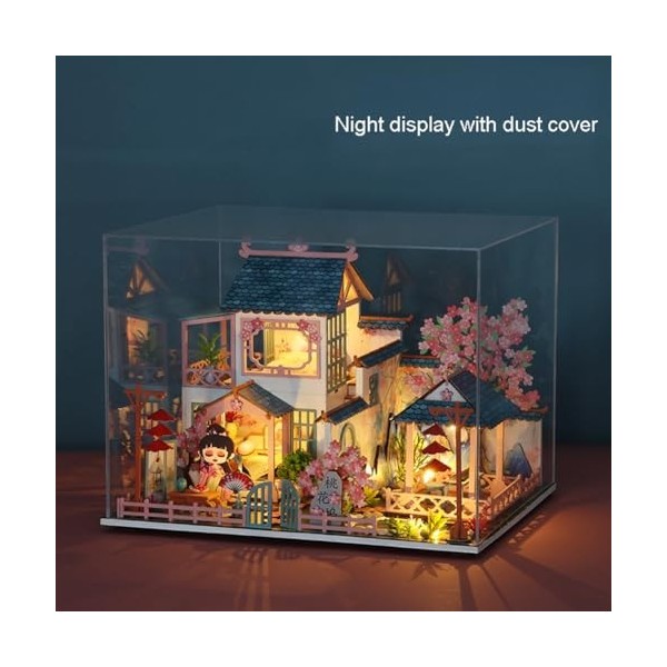 Kit de meubles de maison de poupée miniature en bois à construire avec lumière LED pour adultes - Excellent cadeau dannivers