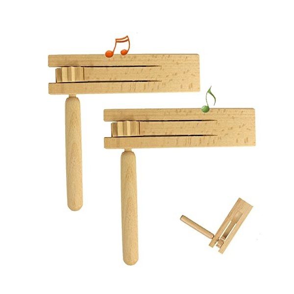 2 Pièces Jouet Spinning cliquet, Jouets en Bois Cliquet, Bois Cliquet Fabricant, Ratchet en Bois, Hochet Jouet À Cliquet Bois