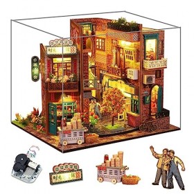 Maison de poupée miniature en forme de livre, kit de meubles de maison de poupée à faire soi-même, modèle de boutique de nost