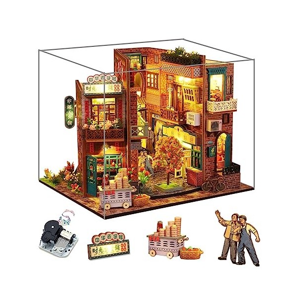 Maison de poupée miniature en forme de livre, kit de meubles de maison de poupée à faire soi-même, modèle de boutique de nost