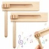 Lets Joy Créateur de Bruit à Cliquet en Bois, 2 Pièces Orff Instruments, Bois à Cliquet Rotatif, Jouet de Hochet Rotatif en B