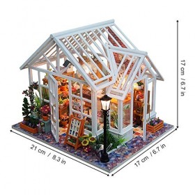 GuDoQi DIY Maison Miniature, 3D Maison Poupee Bois Kit avec Meubles et Musique, Lumière LED, Kit de Modèle Fait À La Main À C