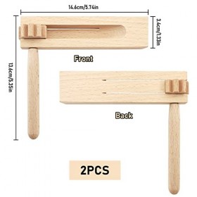 Lets Joy Créateur de Bruit à Cliquet en Bois, 2 Pièces Orff Instruments, Bois à Cliquet Rotatif, Jouet de Hochet Rotatif en B