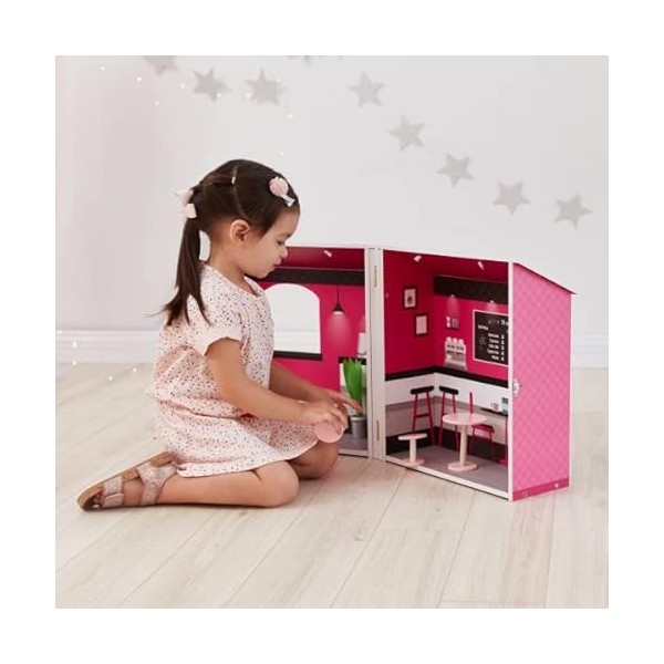 Maison de poupée City Café en bois pour fille rose TD-12953A