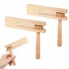 LEIMEND 3 PCS Crécelle en Bois Enfants à Cliquet en Bois Table Dharmonie en Bois, Aides à lenseignement Précoce de la Musiq