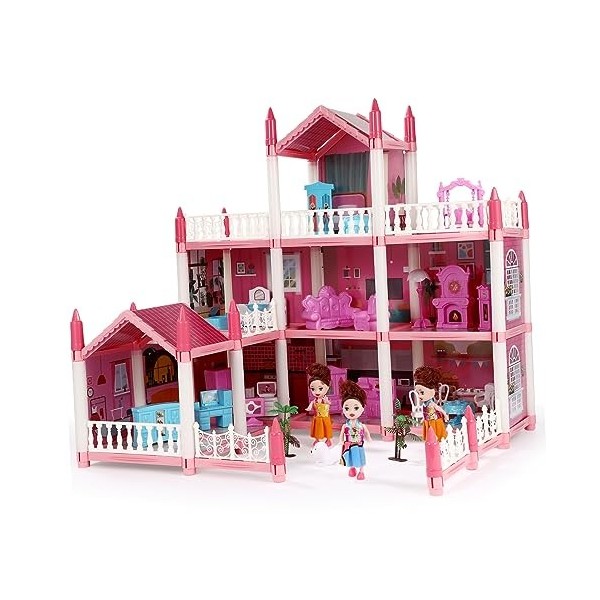 ERINGOGO Jouets pour Filles Jouets pour Enfants Fille Jouets Accessoires De Maison De Poupée Maison De Poupée avec Bande Lumi