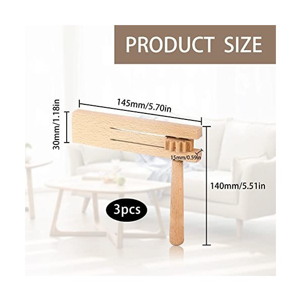 LEIMEND 3 PCS Crécelle en Bois Enfants à Cliquet en Bois Table Dharmonie en Bois, Aides à lenseignement Précoce de la Musiq