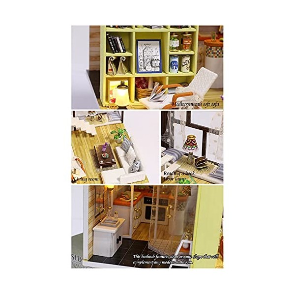 Kit de maison de poupée, maison de poupée miniature Oll House Toy Dollhouse Jouet de montage pour enfants pour le salon