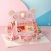 NUOBESTY Petit Modèle De Villa Mini-Cadeau danniversaire Jouets Dartisanat Chalet De Poupée Kit De Maison De Poupée Bricola