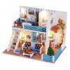 BESPORTBLE Thème de La Mer Miniature Maison de Poupée Bricolage 3D Petite Maison en Bois Assembler Modèle Jouet avec Musique 