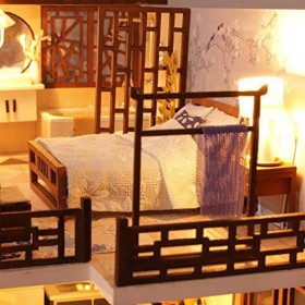 Maison poupée Miniature Bricolage - Maison à la Main Cabine Miniature assemblée avec Mouvement Musique pour Les Filles Noël A