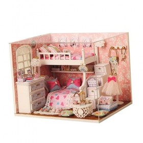ABOOFAN Maison De Poupée en Bois Bricolage Maison Mini Maison Kit Maison Modèle Miniature Faites-Le Vous-Même