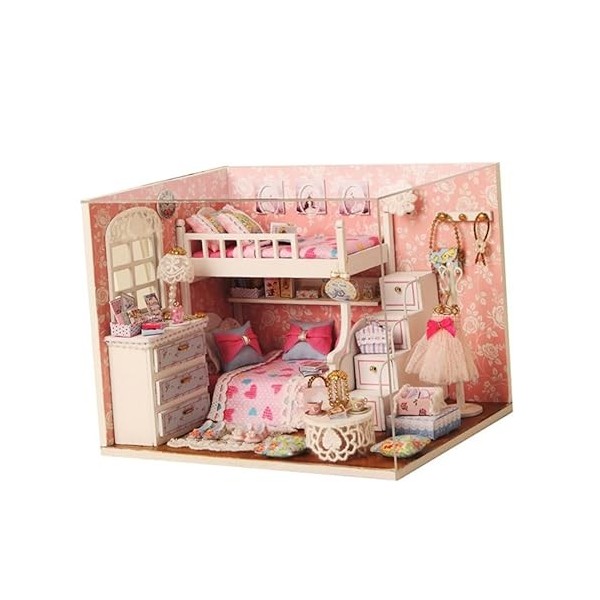 ABOOFAN Maison De Poupée en Bois Bricolage Maison Mini Maison Kit Maison Modèle Miniature Faites-Le Vous-Même