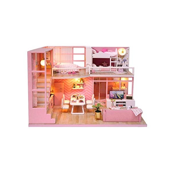 Momola L-026 Ange de rêve,Maison de poupées en Bois DIY 3D Dollhouse Miniature Meubles Kit incluant Accessoires et mobilier, 