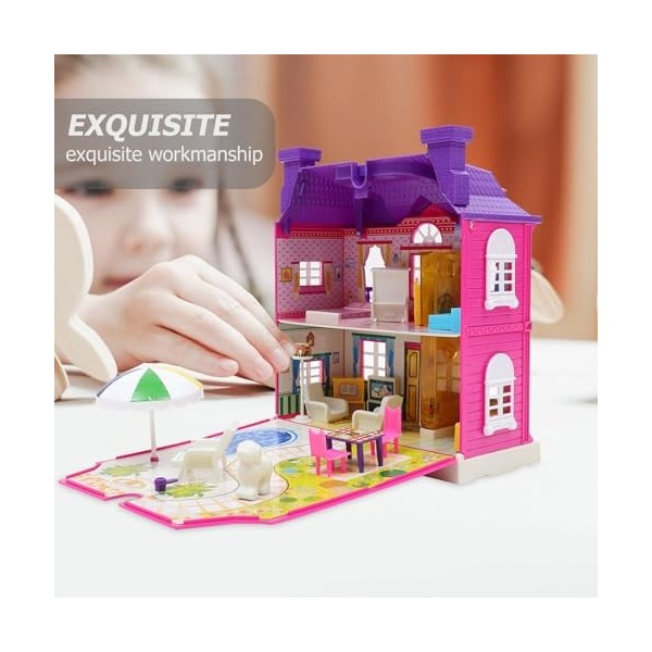 Alasum Maison De Château De Princesse pour Filles Maison De Poupée Salles De Jeu Maison De Jeu De Simulation Jouets De Maison