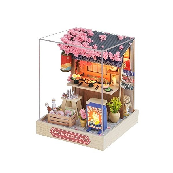 Kit de Maison de poupée Miniature à Monter soi-même, 4 pièces, avec Housse de Protection Contre la poussière, kit de Maison d
