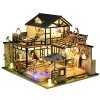 Maison de poupée miniature 3D en bois - Modèle de cour chinoise - Modèle Villa - Bricolage - Jouet en bois - Pour adultes sa
