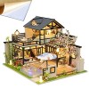 Maison de poupée miniature 3D en bois - Modèle de cour chinoise - Modèle Villa - Bricolage - Jouet en bois - Pour adultes sa