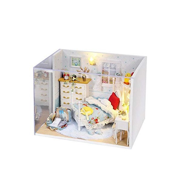 TEYUN Mini Maison de poupées avec Meubles, Bricolage for Les Filles Toy Plus Dust Cover Proof