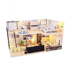 luckiner Kit de meubles miniatures en bois pour maison de poupée fait à la main