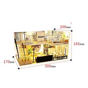 luckiner Kit de meubles miniatures en bois pour maison de poupée fait à la main