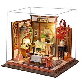 Folpus de Maison de Poupée Miniature à Piles Construction de Bricolage en Bois pour Filles