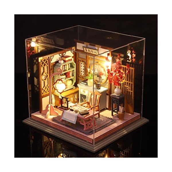 predolo Assemblage de Puzzles Créatifs en Bois de Maison de Poupée Miniature pour Enfants Adultes Cadeau Décor à La Maison
